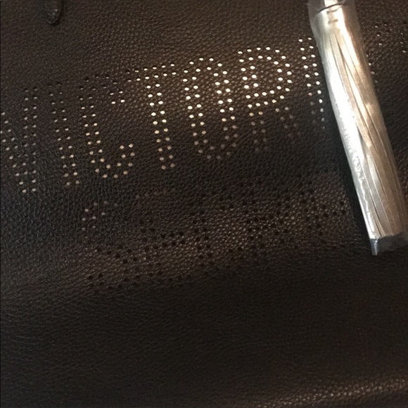 Bundle 2 Victoria’s Secret Totes NWT Black w/ Silver Tassel & 1 Gray Stu… - Picture 5 of 15